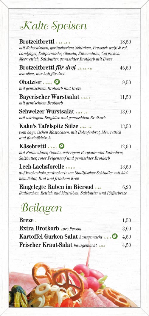 Parkgarten Augsburg Speisekarte