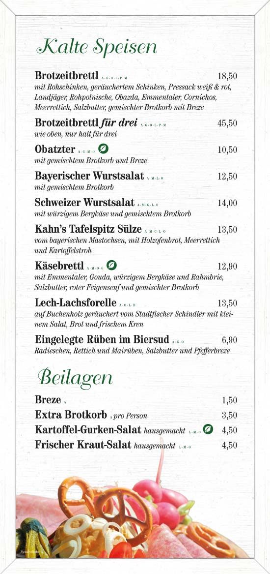 Parkgarten Augsburg Speisekarte