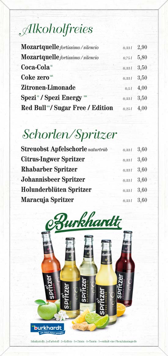 Parkgarten Augsburg Speisekarte